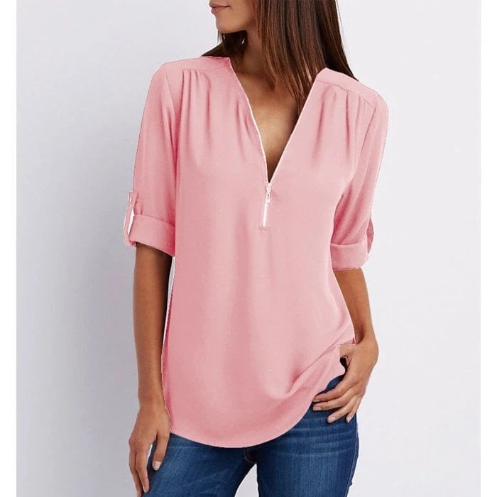 Tilde™ | Avslappnad Blus med Dragkedja