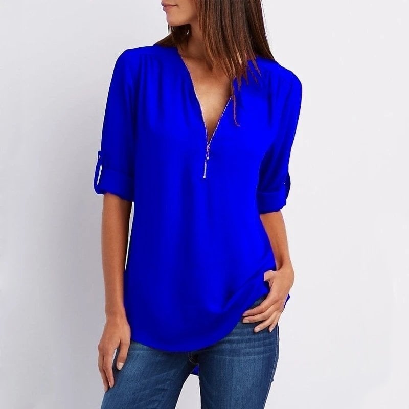 Tilde™ | Avslappnad Blus med Dragkedja