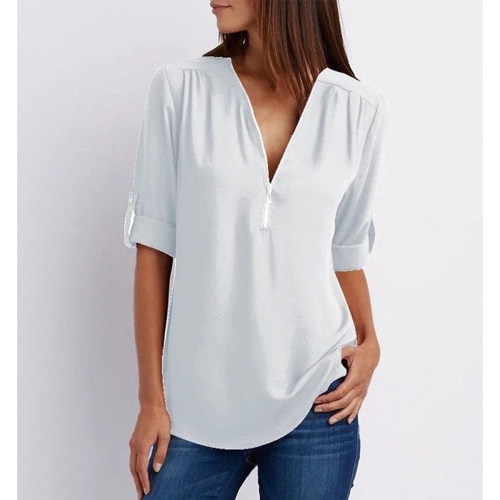 Tilde™ | Avslappnad Blus med Dragkedja