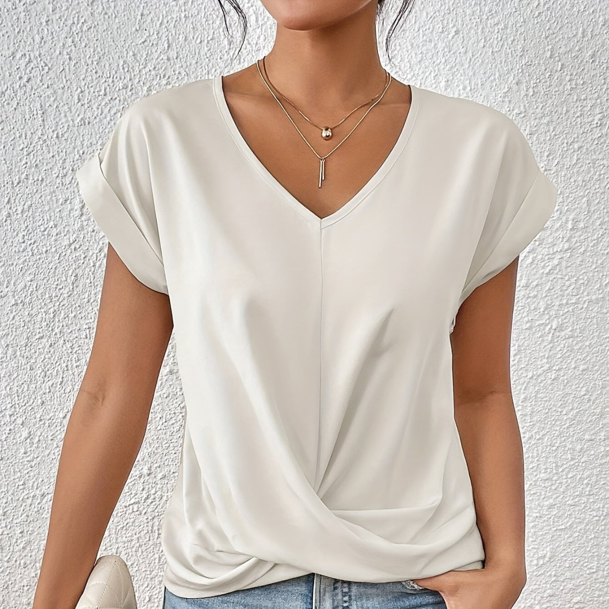 Cleo™ | Casual T-shirt med Sweetheart-halsringning