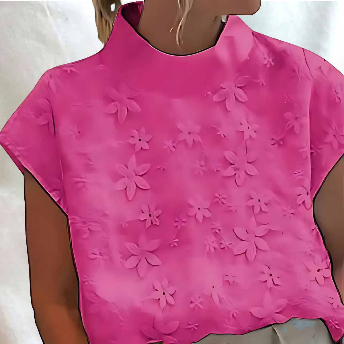 Doutzen™ | Topp med broderade blommor