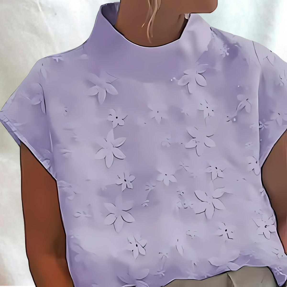 Doutzen™ | Topp med broderade blommor