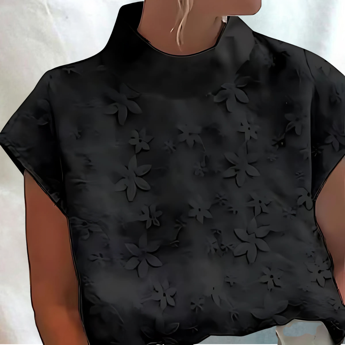 Doutzen™ | Topp med broderade blommor
