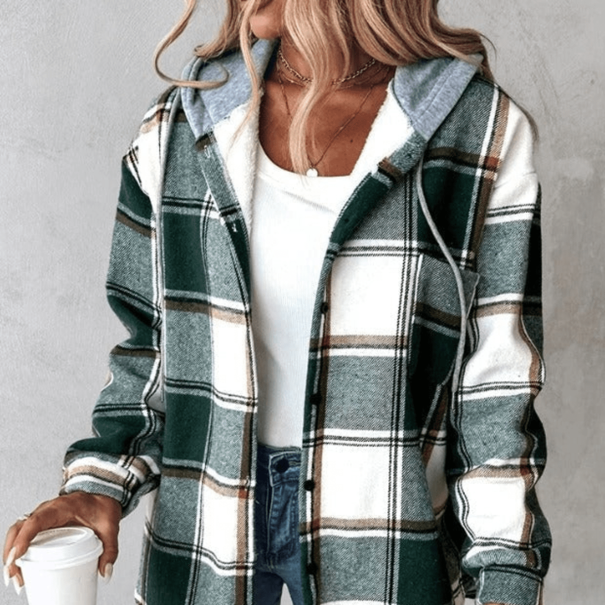 Ella™ | Casual Flanellskjorte med Hette
