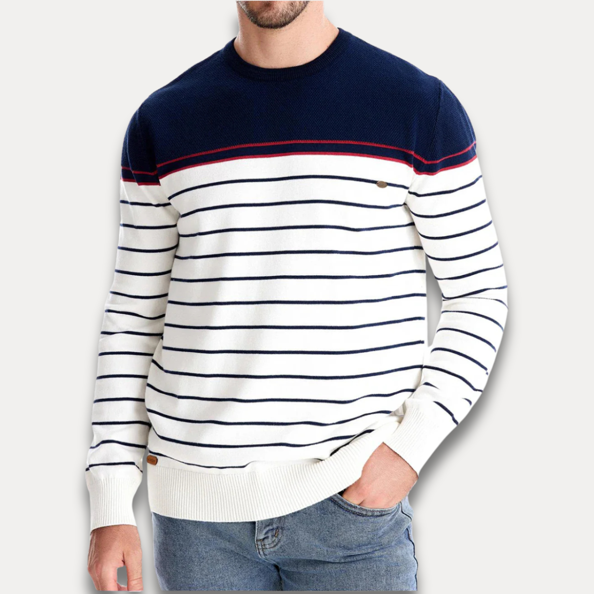 Tobias™ | Stilig herregenser med stripedesign