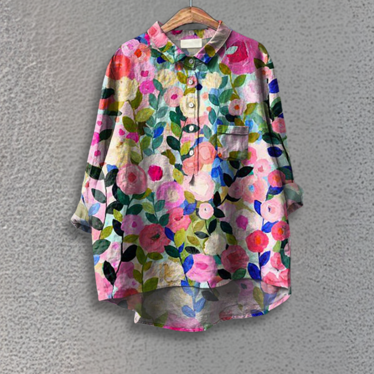 Lovisa™ | Klassisk Blus med Blommigt Mönster