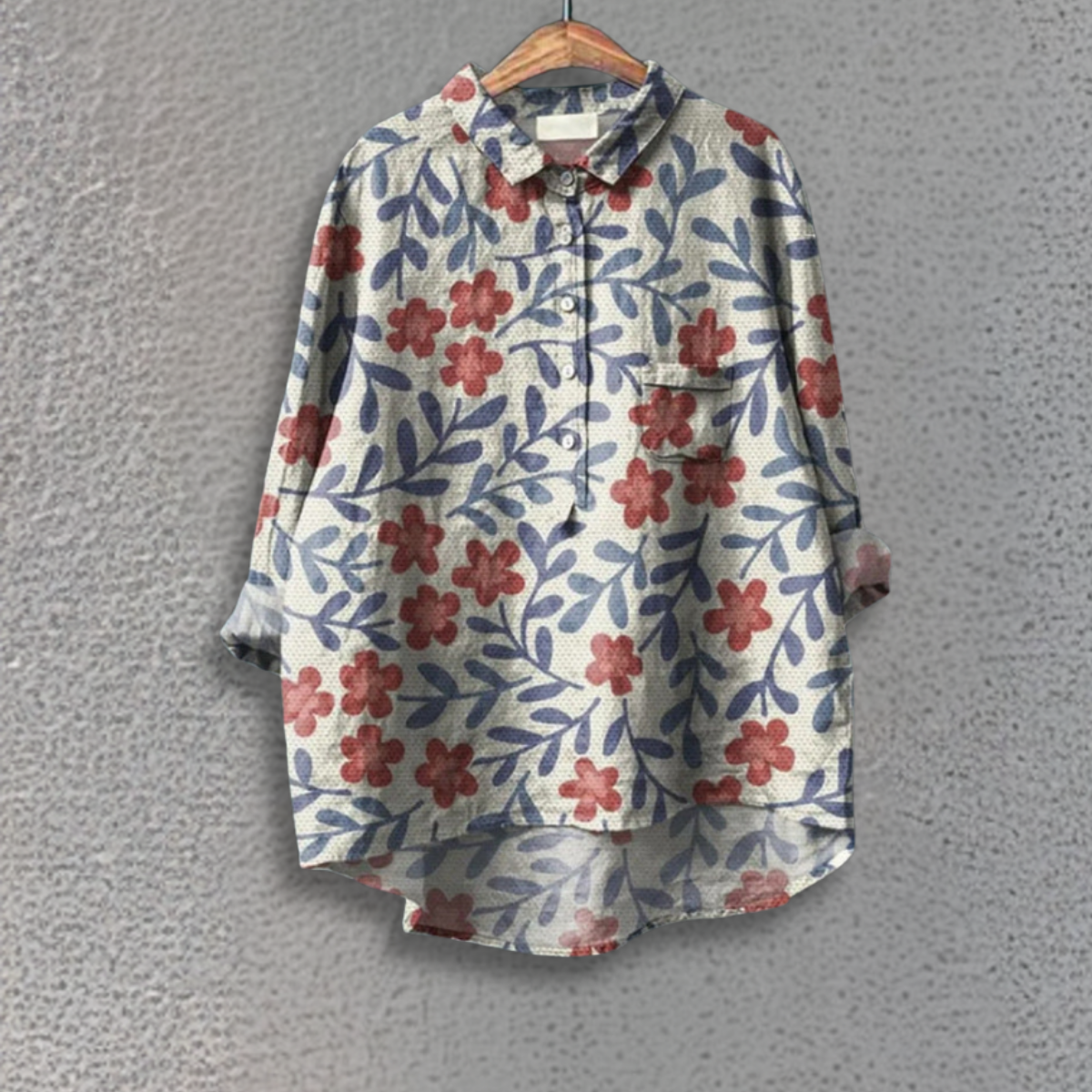 Lovisa™ | Klassisk Blus med Blommigt Mönster