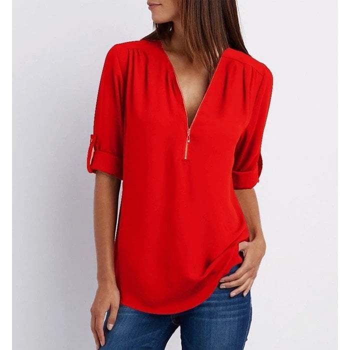 Tilde™ | Avslappnad Blus med Dragkedja