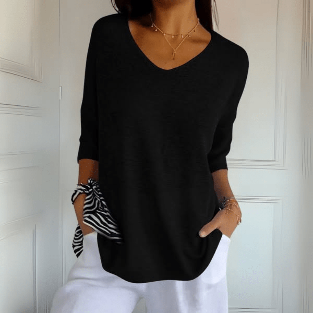 Annabel | Stickad V-ringad topp