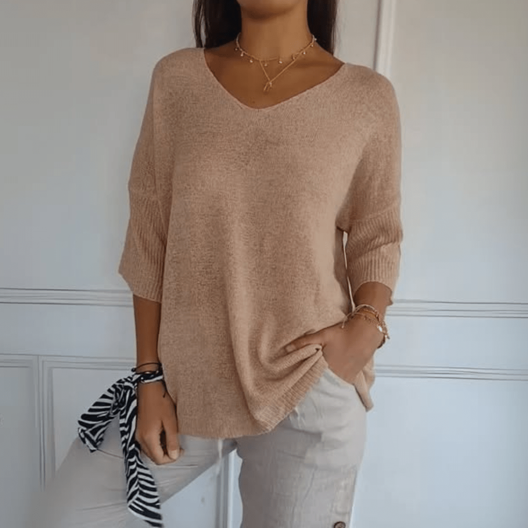 Annabel | Stickad V-ringad topp