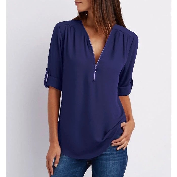 Tilde™ | Avslappnad Blus med Dragkedja