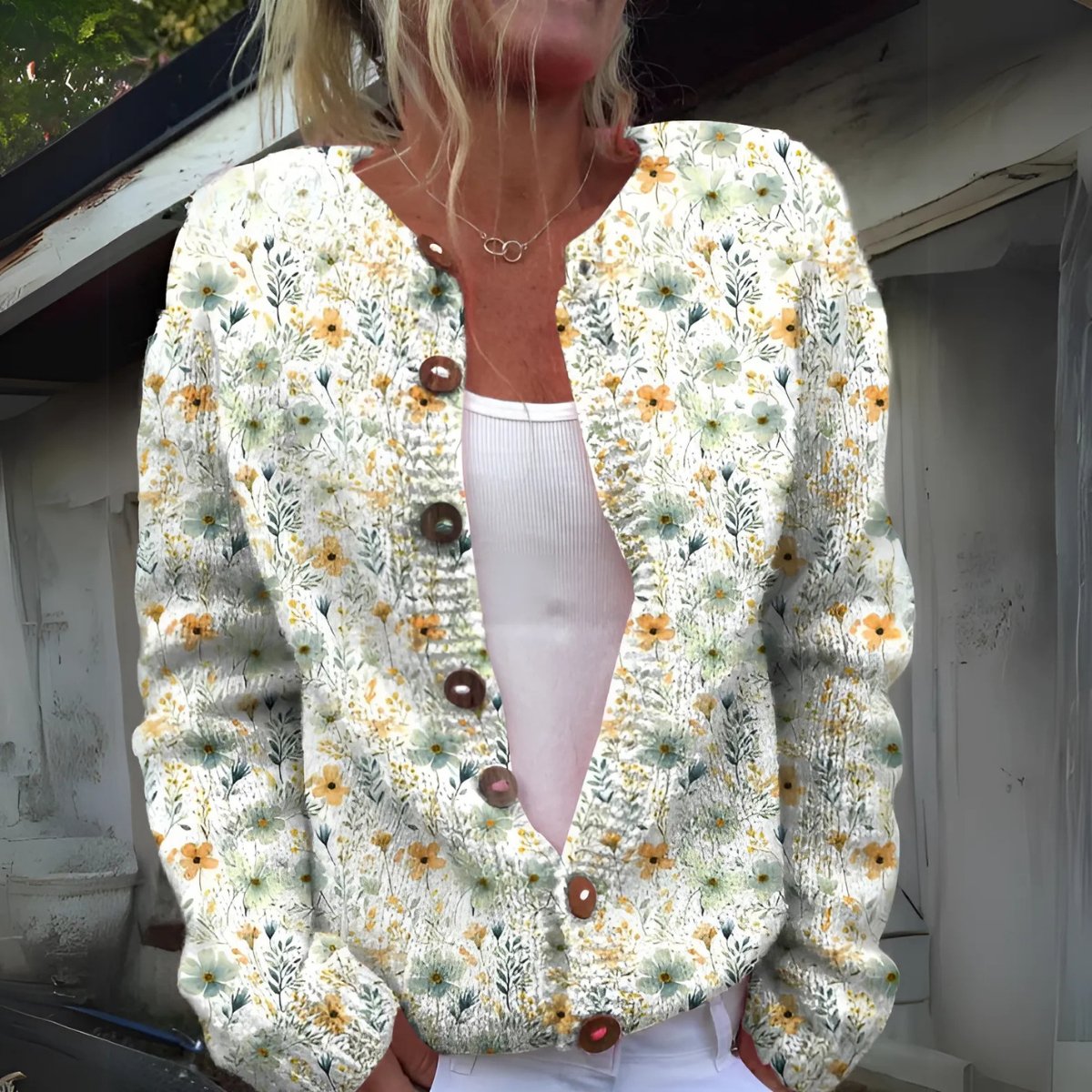Ingrid™ | Varm Blomsterprint Vest - Mavora.Oslo