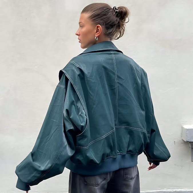 Monica™ I Oversized skinnjakke - Mavora.Oslo