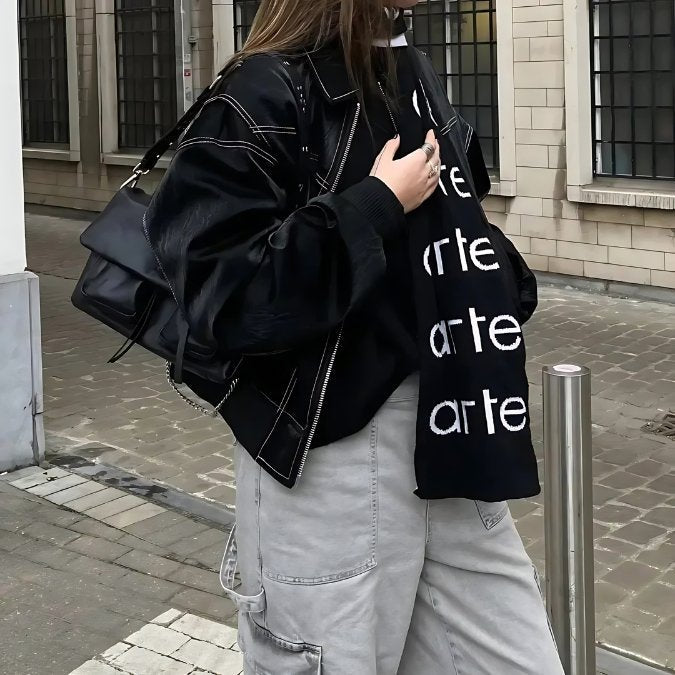 Monica™ I Oversized skinnjakke - Mavora.Oslo
