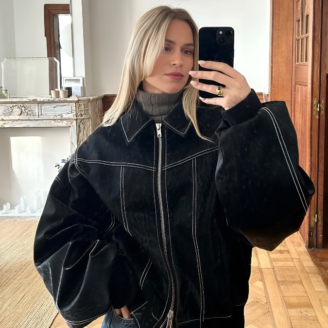 Monica™ I Oversized skinnjakke - Mavora.Oslo