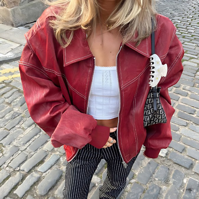 Monica™ I Oversized skinnjakke - Mavora.Oslo