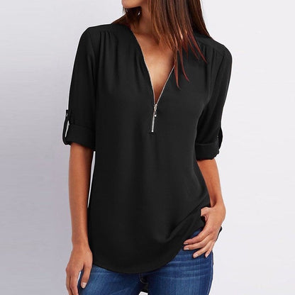 Tilde™ | Avslappnad Blus med Dragkedja