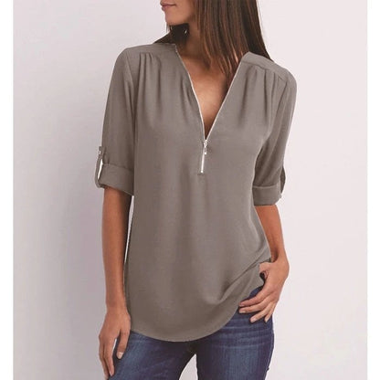 Tilde™ | Avslappnad Blus med Dragkedja