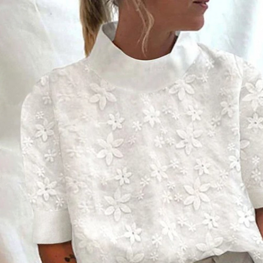 Doutzen™ | Topp med broderade blommor