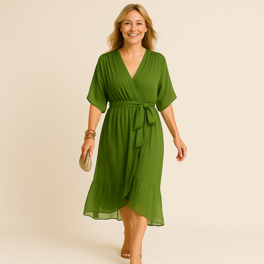 Marna™ | Chiffonklänning med V-ringning