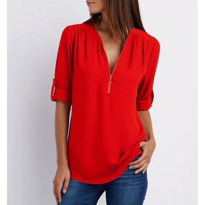 Tilde™ | Avslappnad Blus med Dragkedja