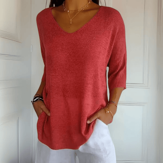 Annabel | Stickad V-ringad topp