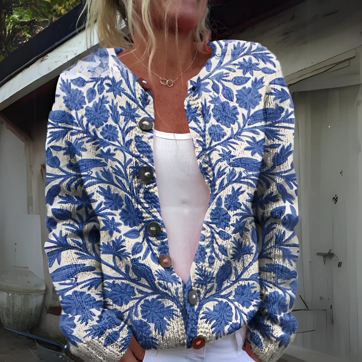 Ingrid™ | Varm Blomsterprint Vest - Mavora.Oslo